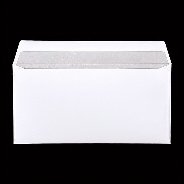 封筒 洋長3 カマス貼 竹ホワイトCoC 100 裏地紋(墨) 〒枠ナシ ☆