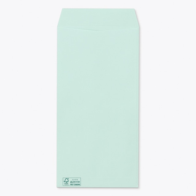長3 スミ貼 森林認証ECグリーン 80 マーク入 〒枠入 ☆ の封筒印刷