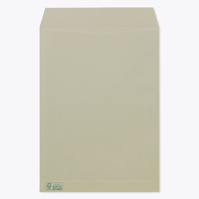 封筒 角2 スミ貼 森林認証Kグレイ 85 マーク入 〒枠ナシ ☆