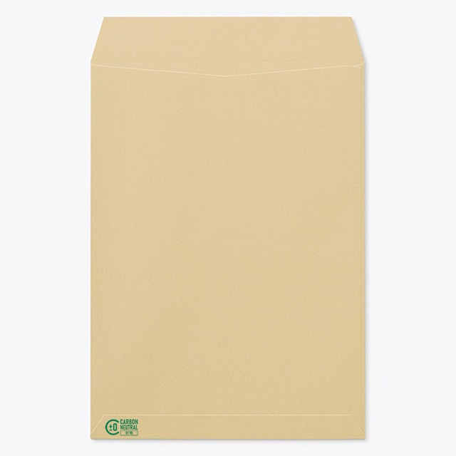 封筒 角2 スミ貼 クラフトCoC 85 カーボンNT マーク入 〒枠ナシ ☆