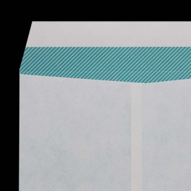 封筒 長3 窓付 中貼 ホワイト R40 CoC 70 裏地紋(青) 〒枠ナシ A8520 ☆