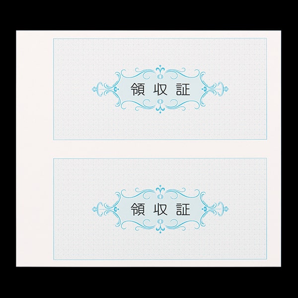 複写式領収証 小切手サイズ 2面付ドブ付 文字入 RC-2184-CoC ☆