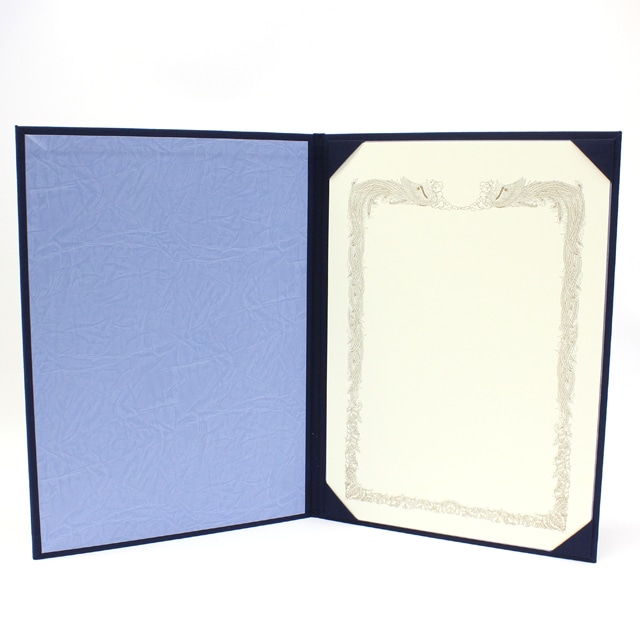 証書フォルダー JIS規格 A4 細布 (紺)