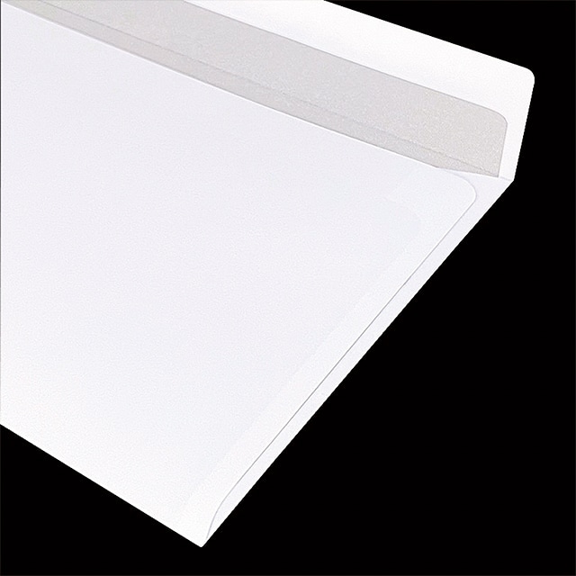 封筒 洋長3 カマス貼 竹ホワイトCoC 100 裏地紋(墨) 〒枠ナシ ☆