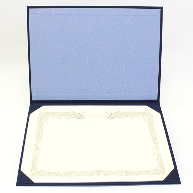 証書フォルダー JIS規格 A4 細布 (紺)