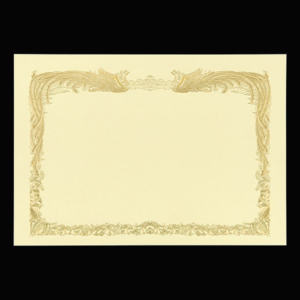 賞状用紙 A3ワイド クリームCoC 金箔 横長 FY ☆