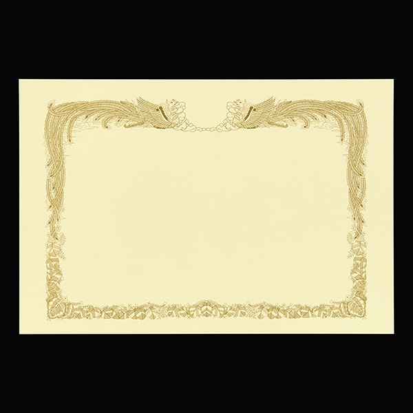 賞状用紙 B4ワイド クリームCoC 横長 マーク刷込用 (RM) ☆